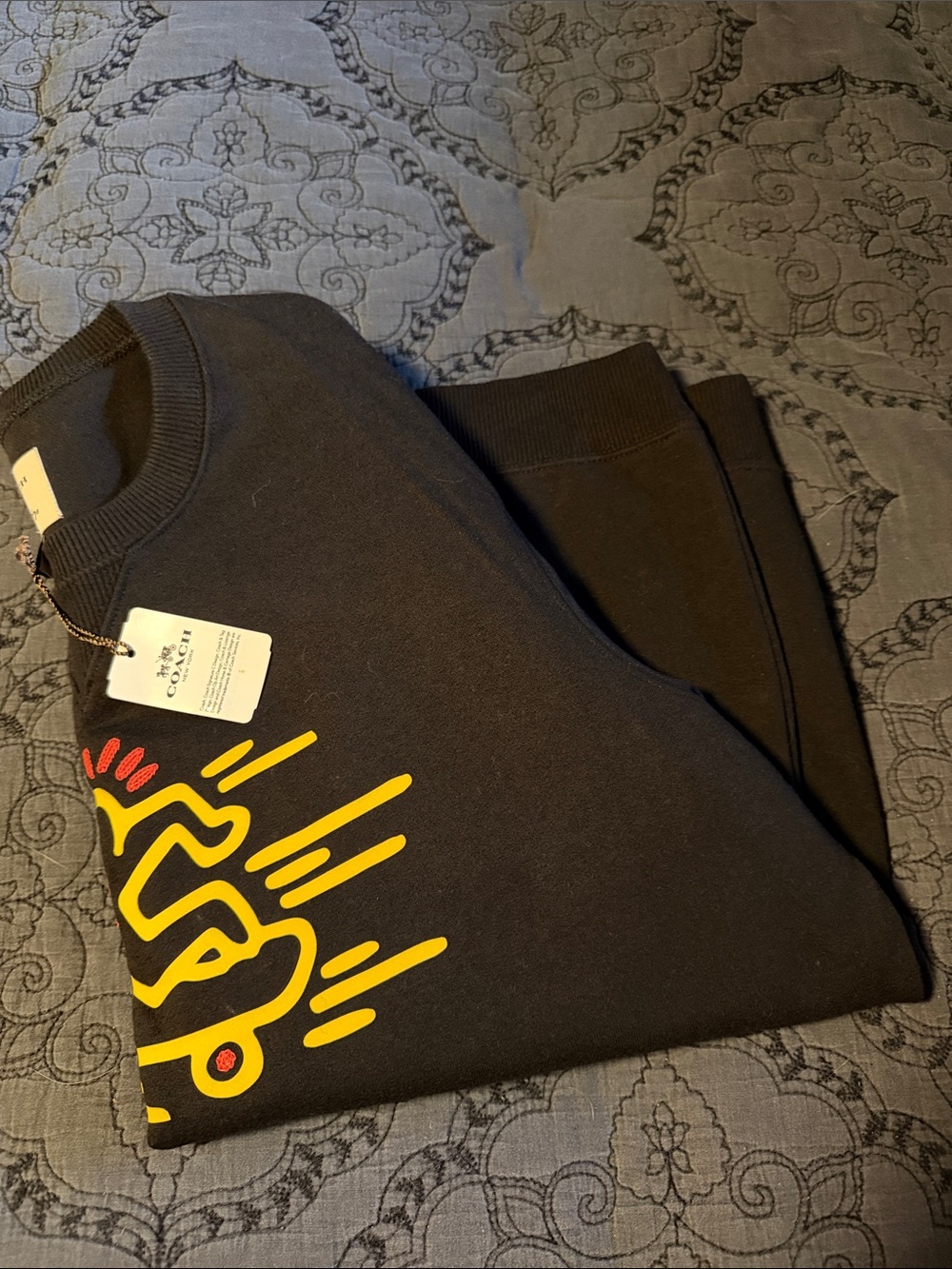 Coach X Keith Haring Black Crewneck Sweatshirt  Sz M BNWT